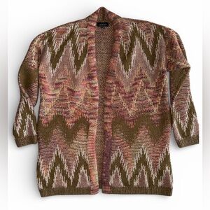 Lucky Brand Brown Zigzag Cardigan